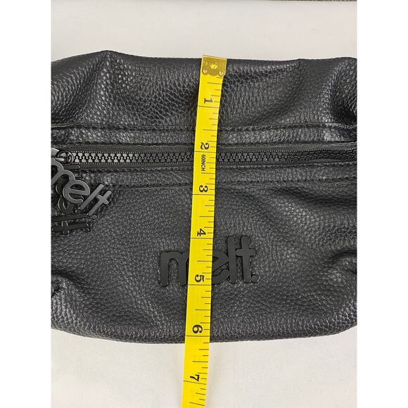 MELT COSMETICS BLACK SLING FANNY BAG CROSSBODY - 10" L x 6" H - ADJUSTABLE STRAP - Picture 12 of 12